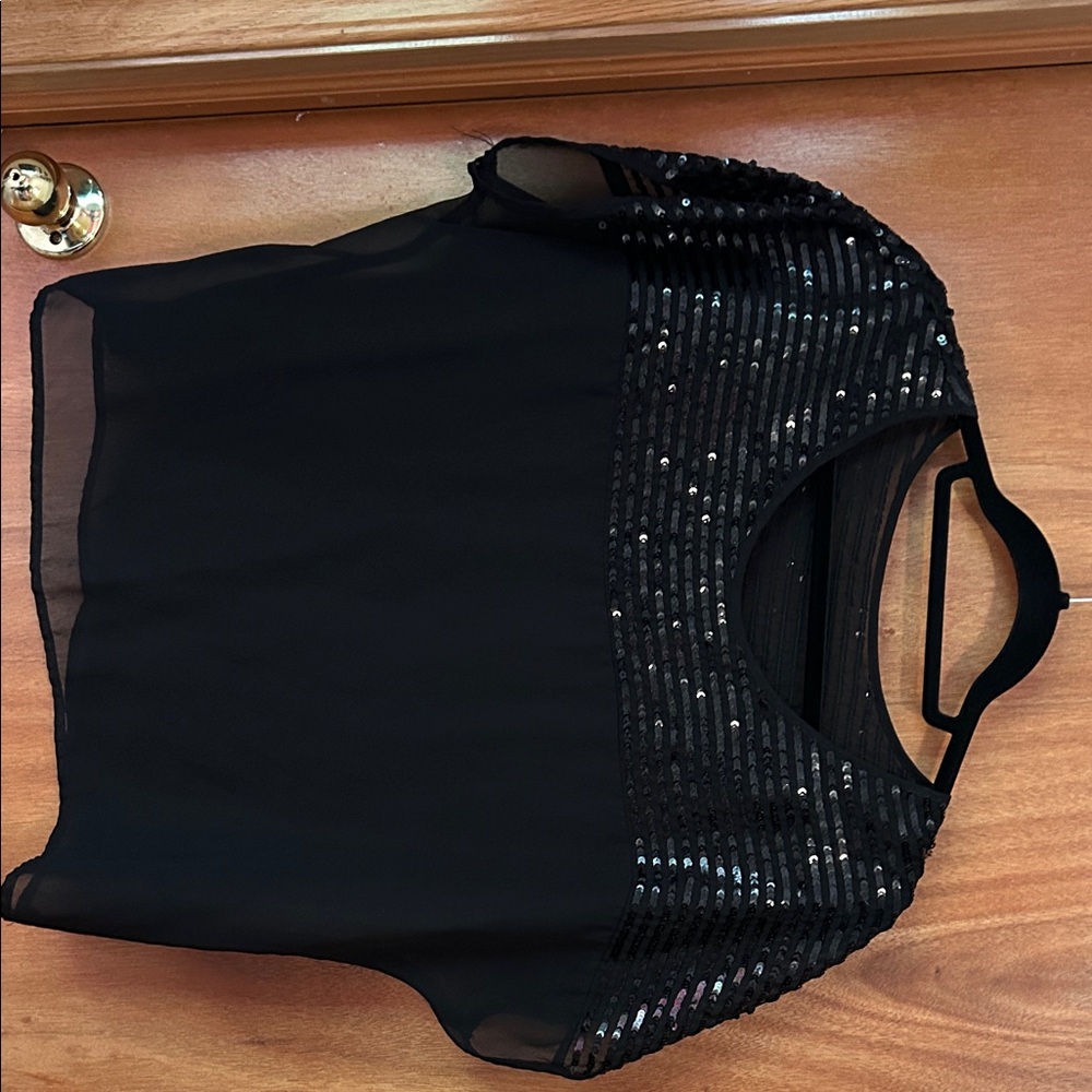 Cowgirl Tuff Co Elegant Black Sequined Women's Top size large